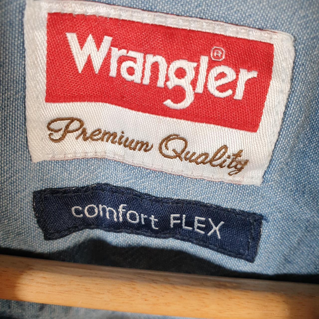 Vintage Wrangler Denim Jean Trucker Shirt Mens 2XL Blue Button