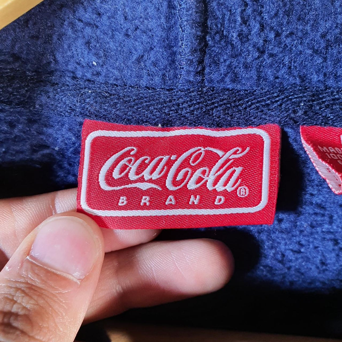 Coca Cola Bottle Fleece Full zip Hoodie Womens Medium Blue Embroidered Logo