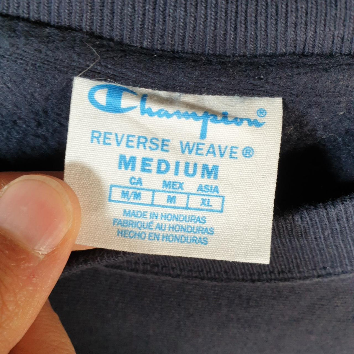 Vintage Champion Reverse Weave Sweatshirt Men’s Medium Navy Blue Pro Sport Pullover