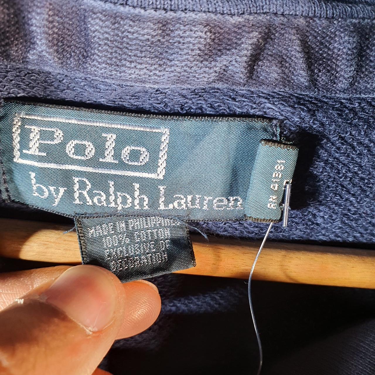 Vintage Ralph Lauren Polo Full Zip Hodie Men’s XL Tall Navy Blue Cotton Pony