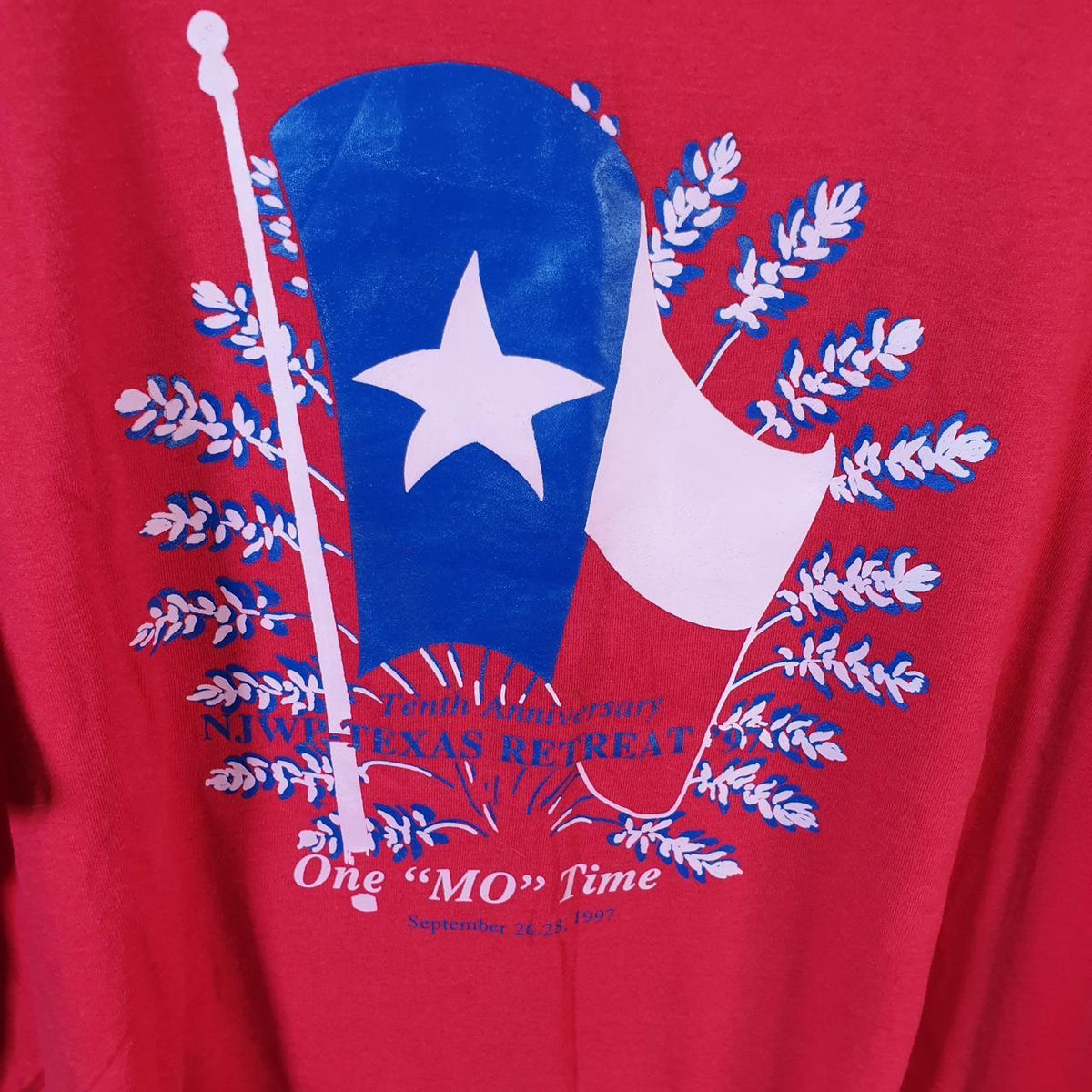 Vintage Best Fruit of the Loom Texas Retreat USA Single Stitch T Shirt Men’s XL Red Big Fish Vintage