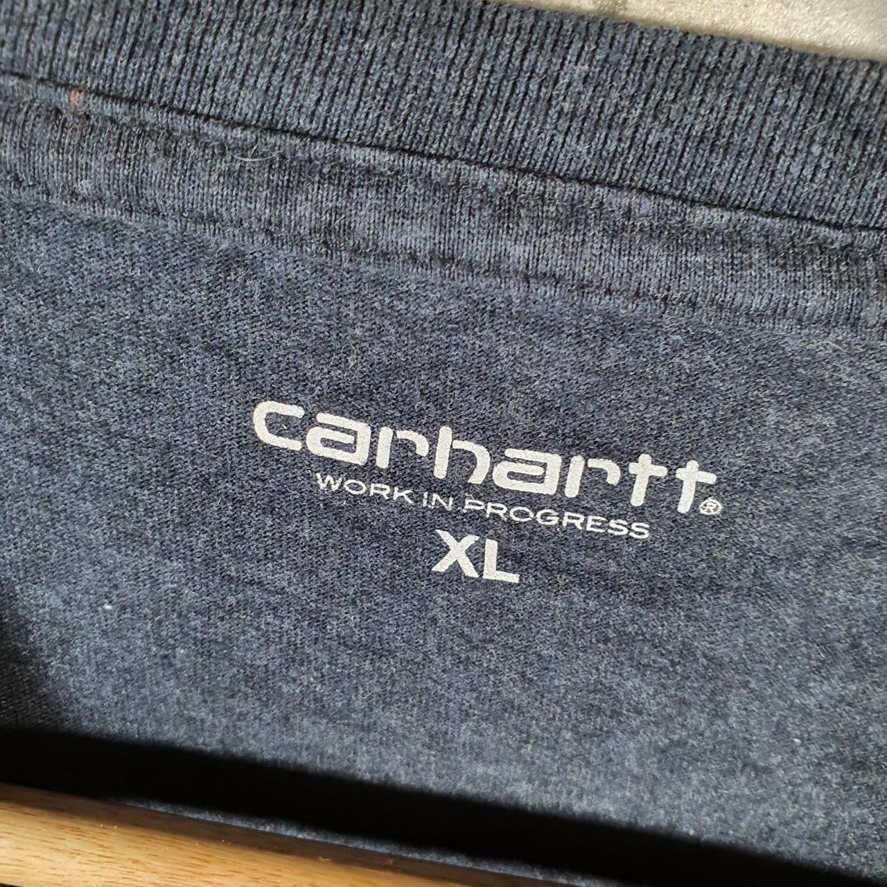 Vintage Carhartt Pocket T Shirt Men’s XL Navy Blue Workwear Chore Utility Relaxed Fit
