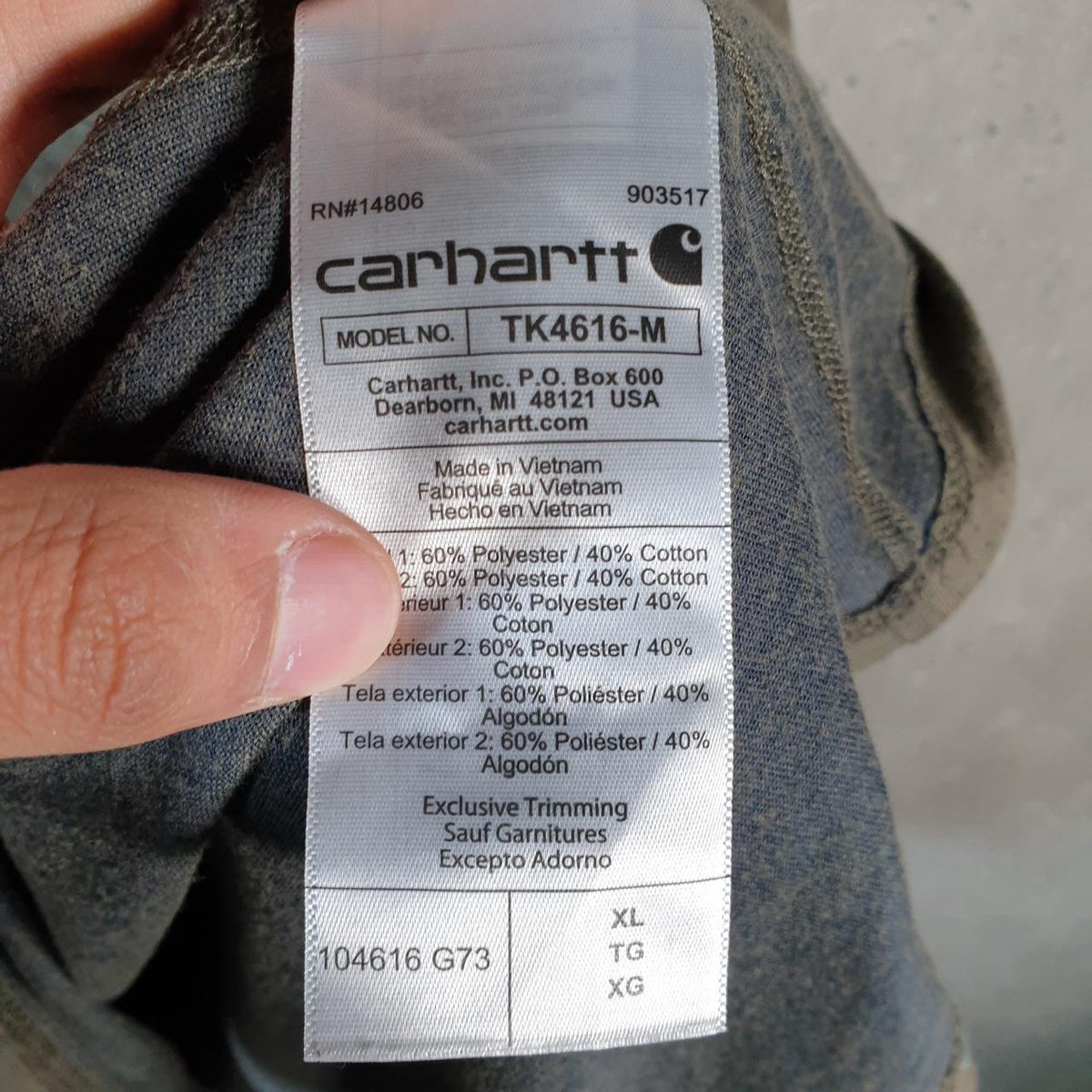 Vintage Carhartt Pocket T Shirt Men’s XL Grey Workwear Chore Utility Relaxed Fit C9174