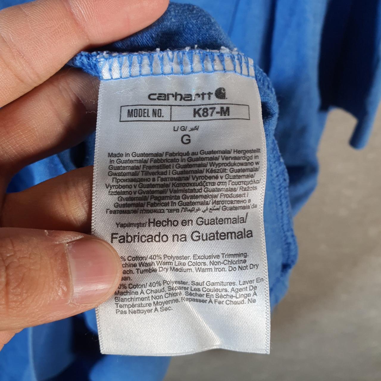 Vintage Carhartt Pocket T Shirt Men’s Large Blue Workwear Chore Utility Loose Fit