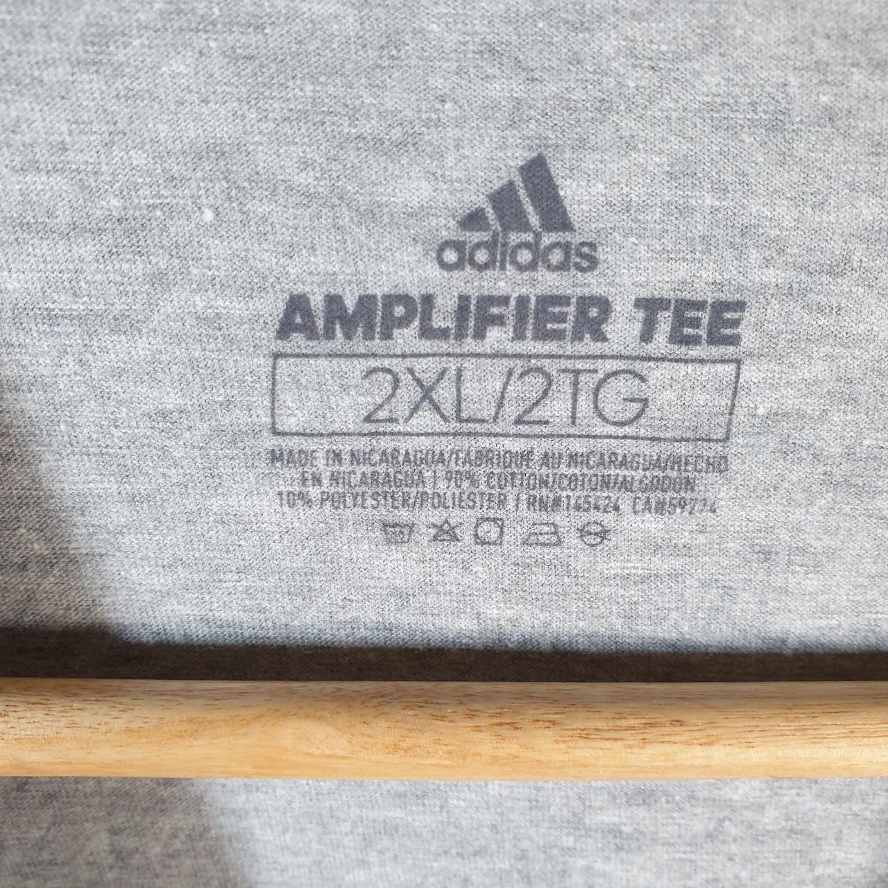 Vintage Adidas Amplifier T Shirt Men’s 2XL Grey Three Stripes Logo Athletic