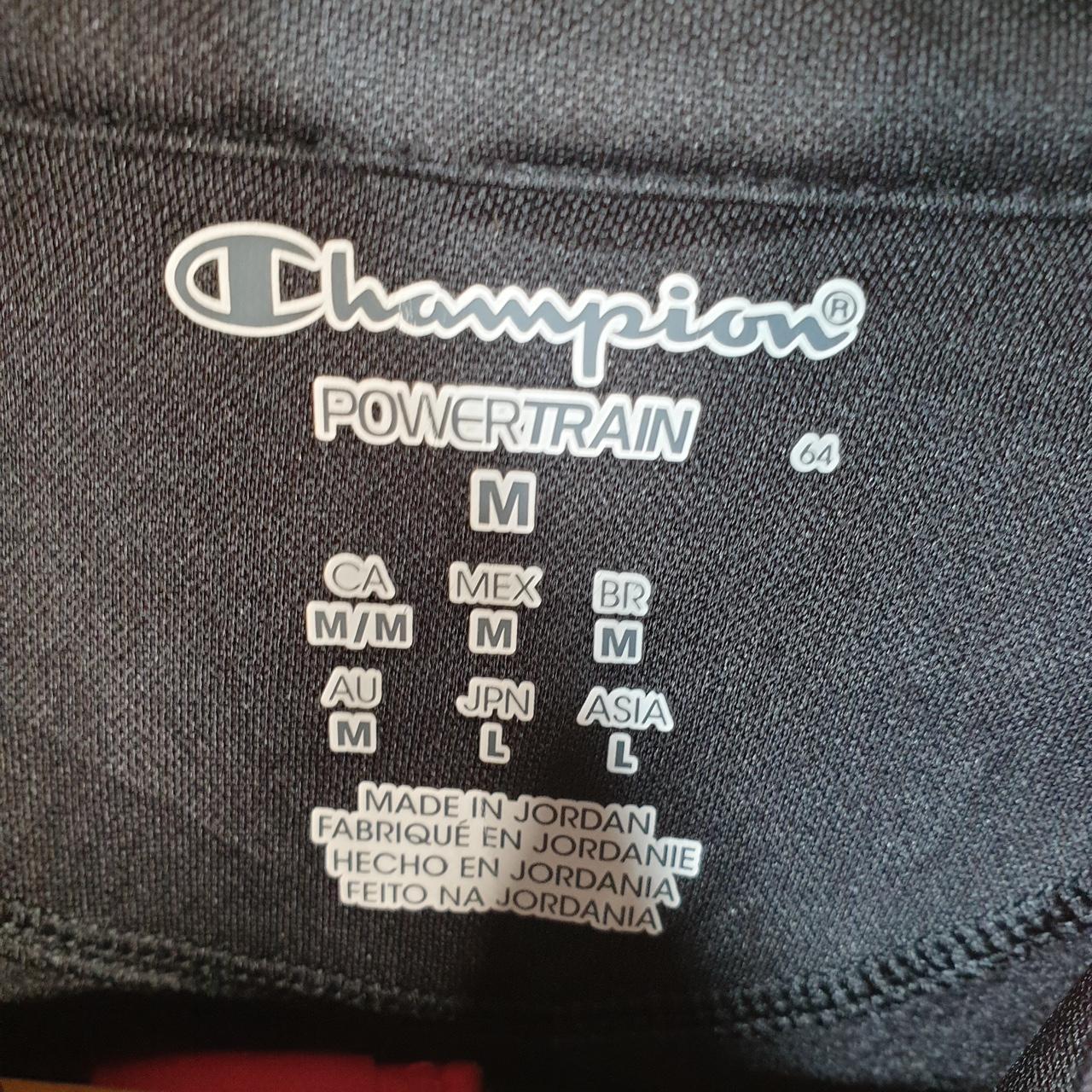 Vintage Champion Powertrain 1/4 Zip Sweatshirt Womens Medium Black Pullover Logo