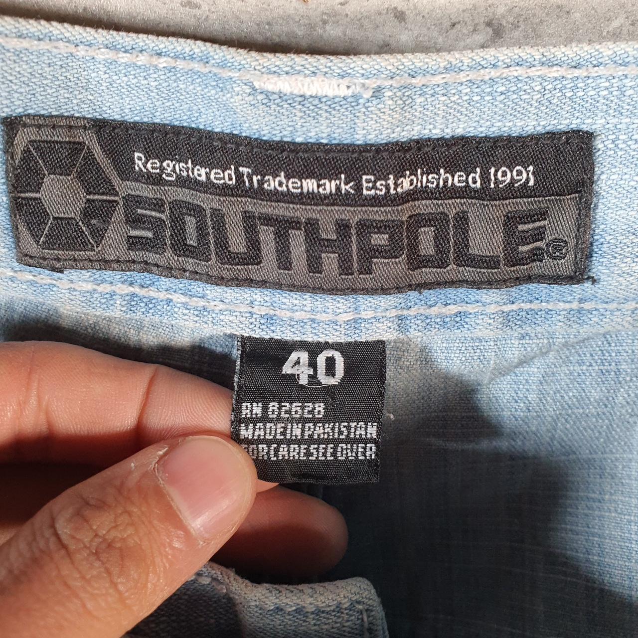 Vintage Southpole Baggy Y2K Hip Hop Jeans Shorts Jorts Mens W40 Blue Denim USA A4470