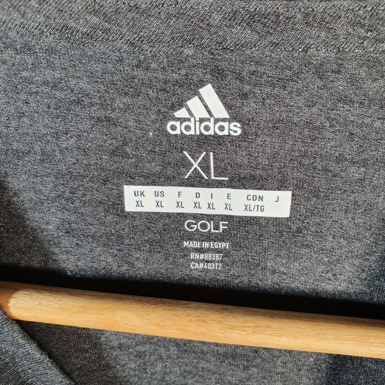 Vintage Adidas Golf T Shirt Men’s XL Grey Three Stripes Logo Athletic