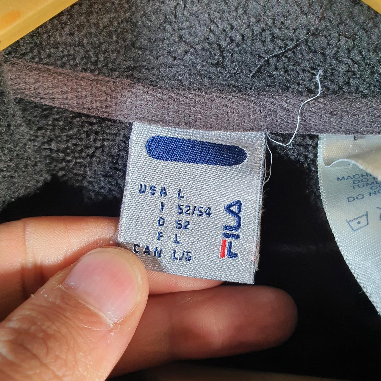 Vintage Fila Full Zip Fleece Sweatshirt Mens Large Black Embroidered Logo