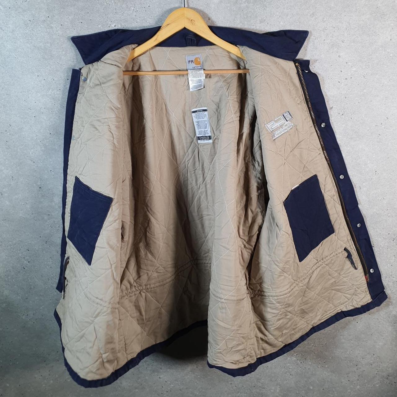 Vintage Carhartt FR Work Duck Lined Jacket Men’s 3XL Blue Workwear Canvas USA G2105