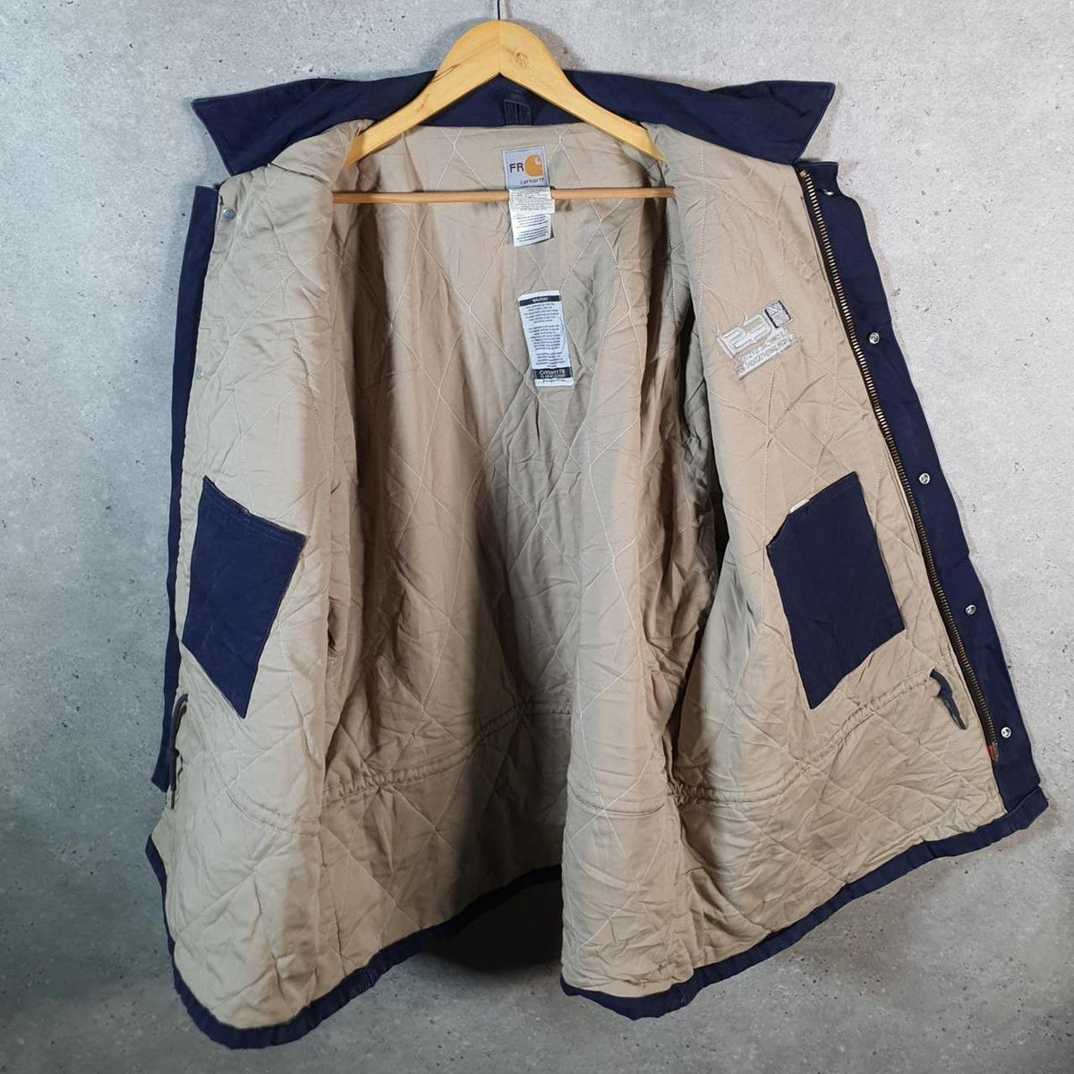 Vintage Carhartt FR Work Duck Lined Jacket Men’s 3XL Blue Workwear Canvas USA G2105