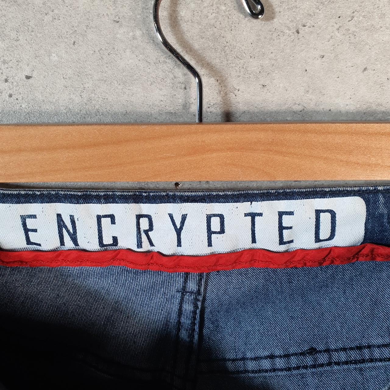 Vintage Encrypted Y2K Hip Hop Jorts Shorts Mens W34 Blue Denim USA A4676