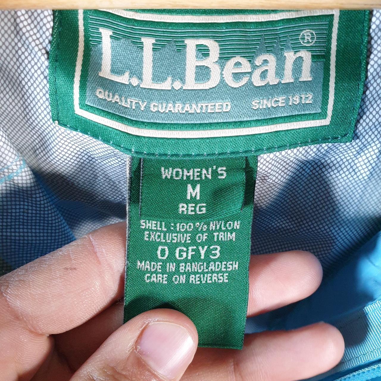 Vintage L.L. Bean Outdoors Nylon Jacket Womens Medium Hooded Blue Waterproof