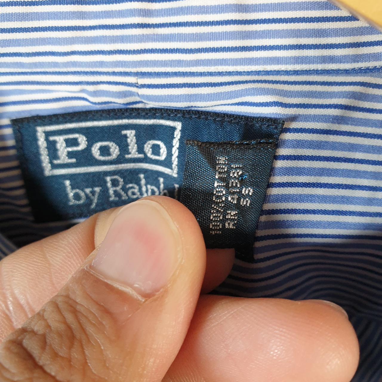 Vintage Ralph Lauren Button Down Shirt Men’s 2XL Blue Striped Regent Classic Fit Cotton