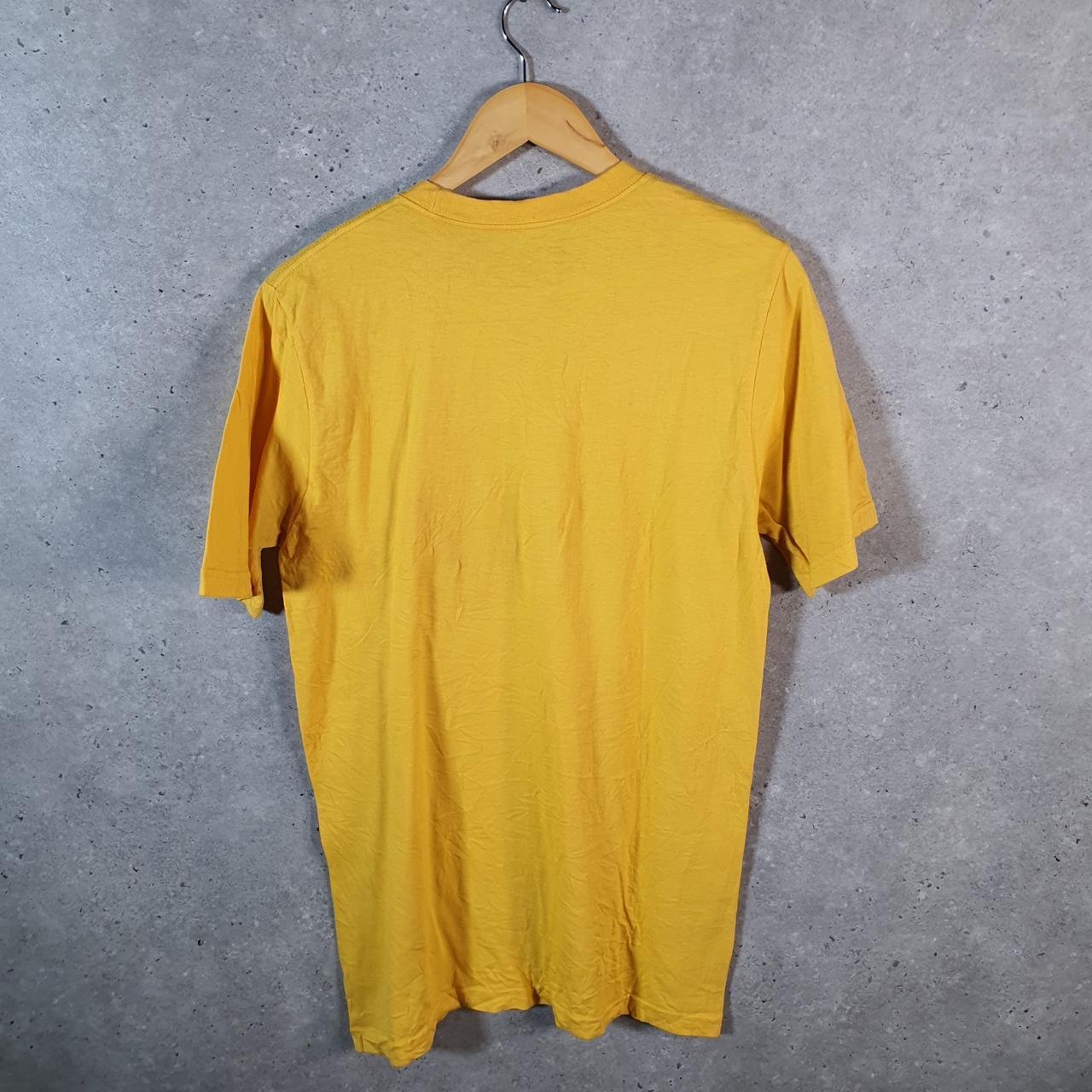 Vintage Nike Club T Shirt Men’s Small Yellow Printed Single Swoosh Logo Athletic Big Fish Vintage