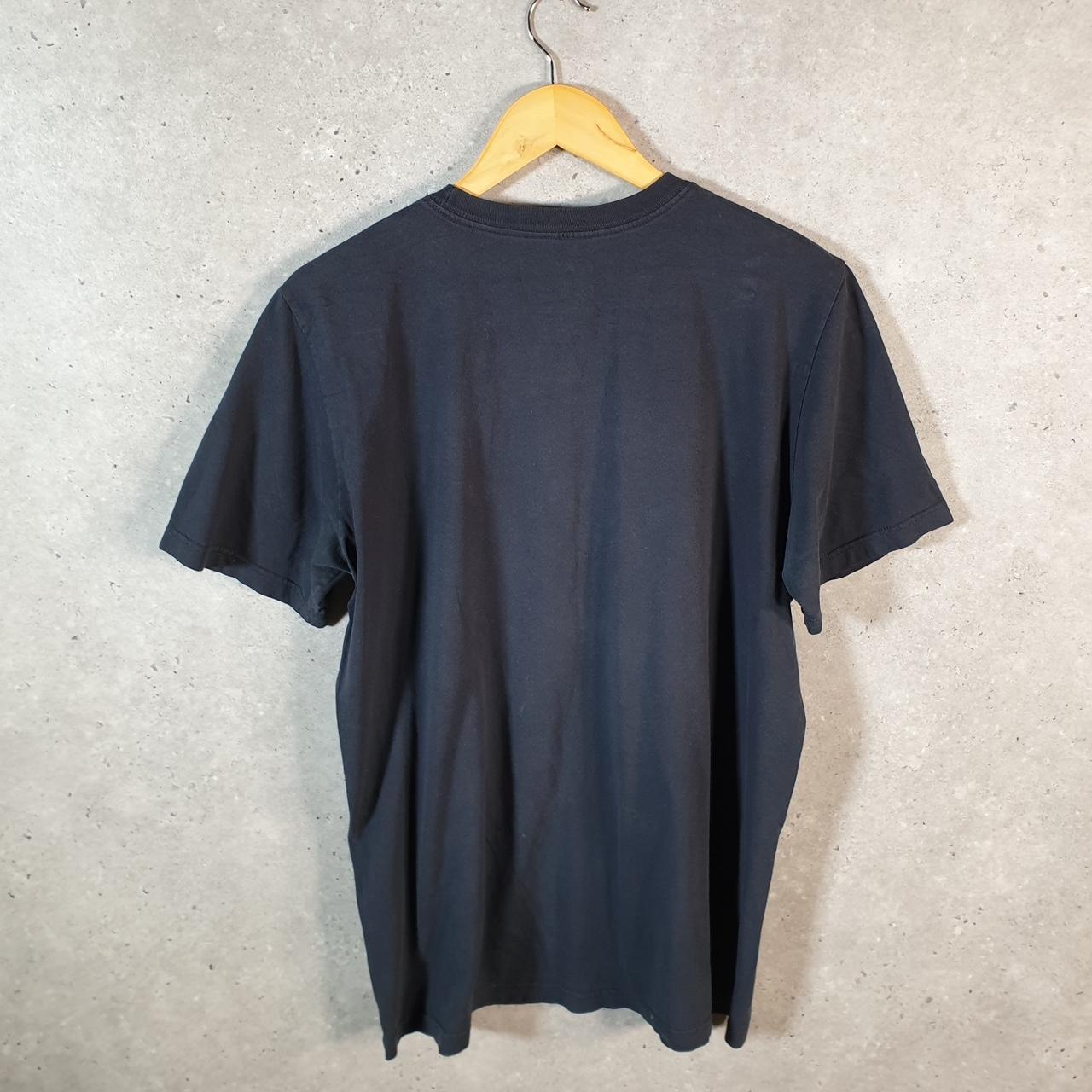 Vintage Nike T Shirt Men’s Large Black Printed Single Swoosh Logo Athletic C8273