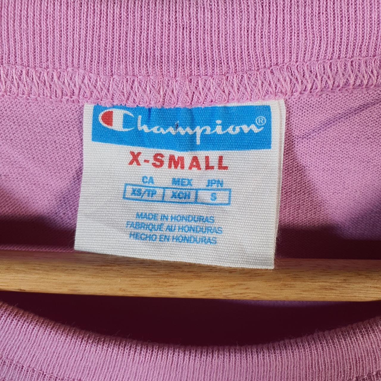 Vintage Champion Spellout T Shirt Men’s XS Pink Casual USA Athletic
