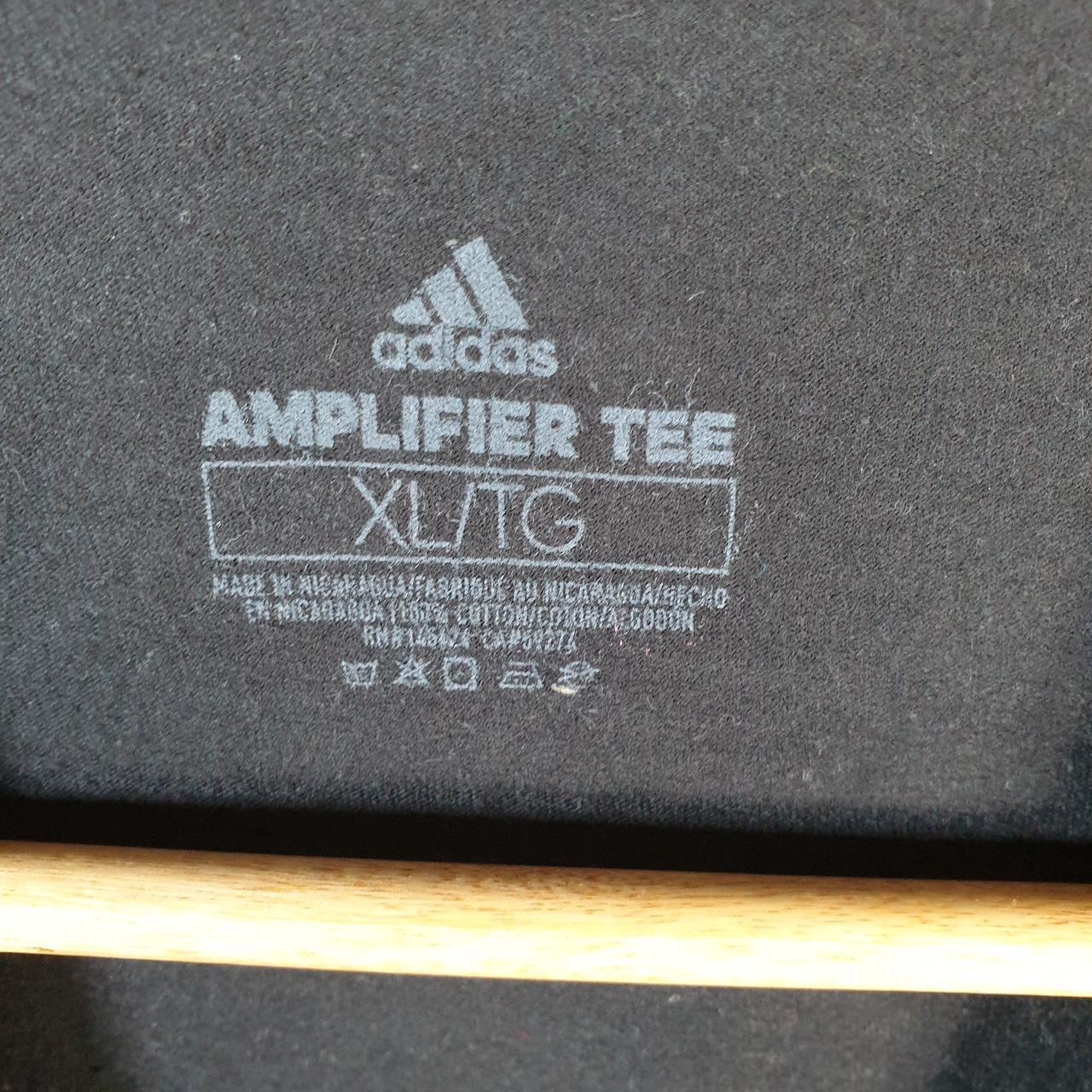 Vintage Adidas Amplifier Spellout T Shirt Men’s XL Black Three Stripes Logo Athletic