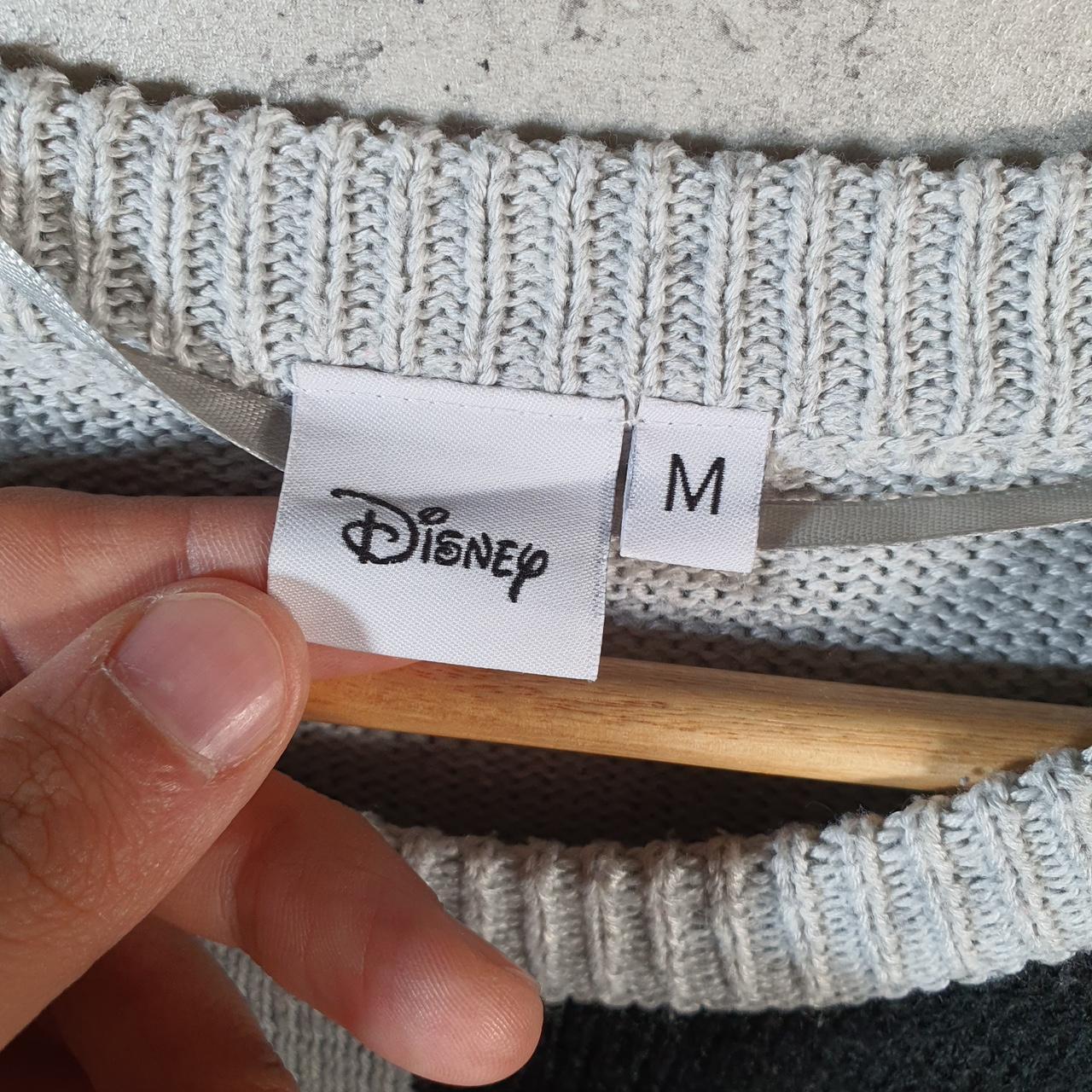 Vintage Walter Disney World Mickey Mouse Knit Sweater Womens Medium Grey Logo Winter