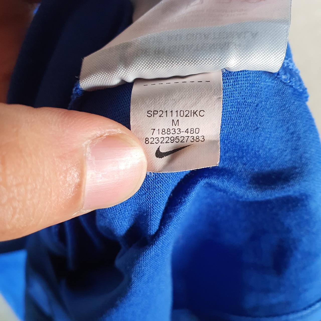 Vintage Nike Dri Fit Spellout T Shirt Men’s Medium Blue Logo Swoosh Athletic