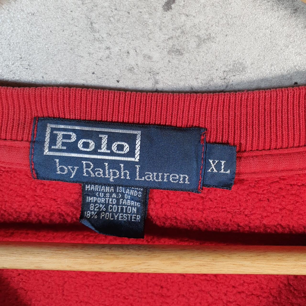 Vintage Ralph Lauren Polo Sport Sweatshirt Men’s XL Red Cotton Pullover Pony