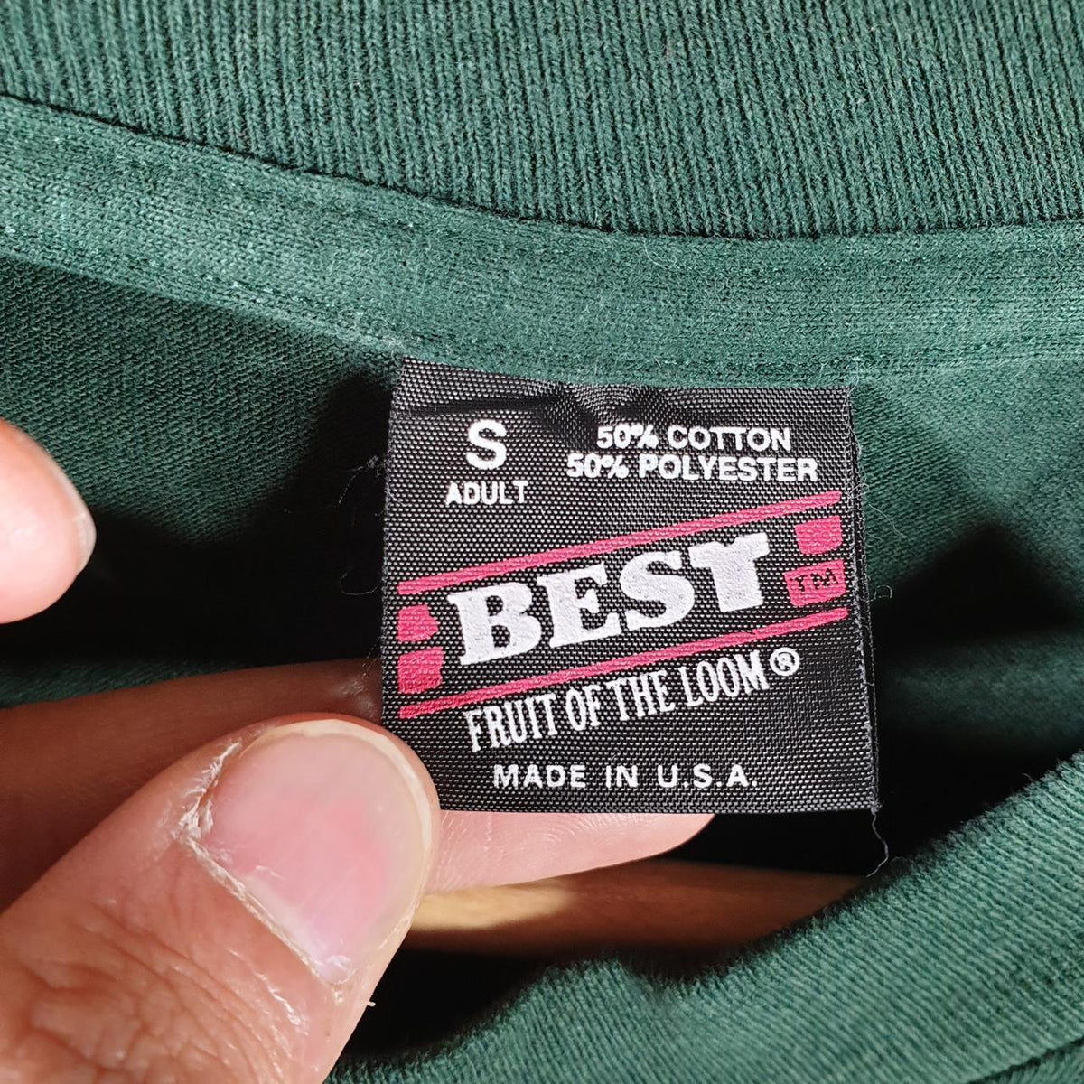 Vintage Best Fruit of the Loom Camp Tampico Tall Pine USA Single Stitch T Shirt Men’s Small Green Big Fish Vintage