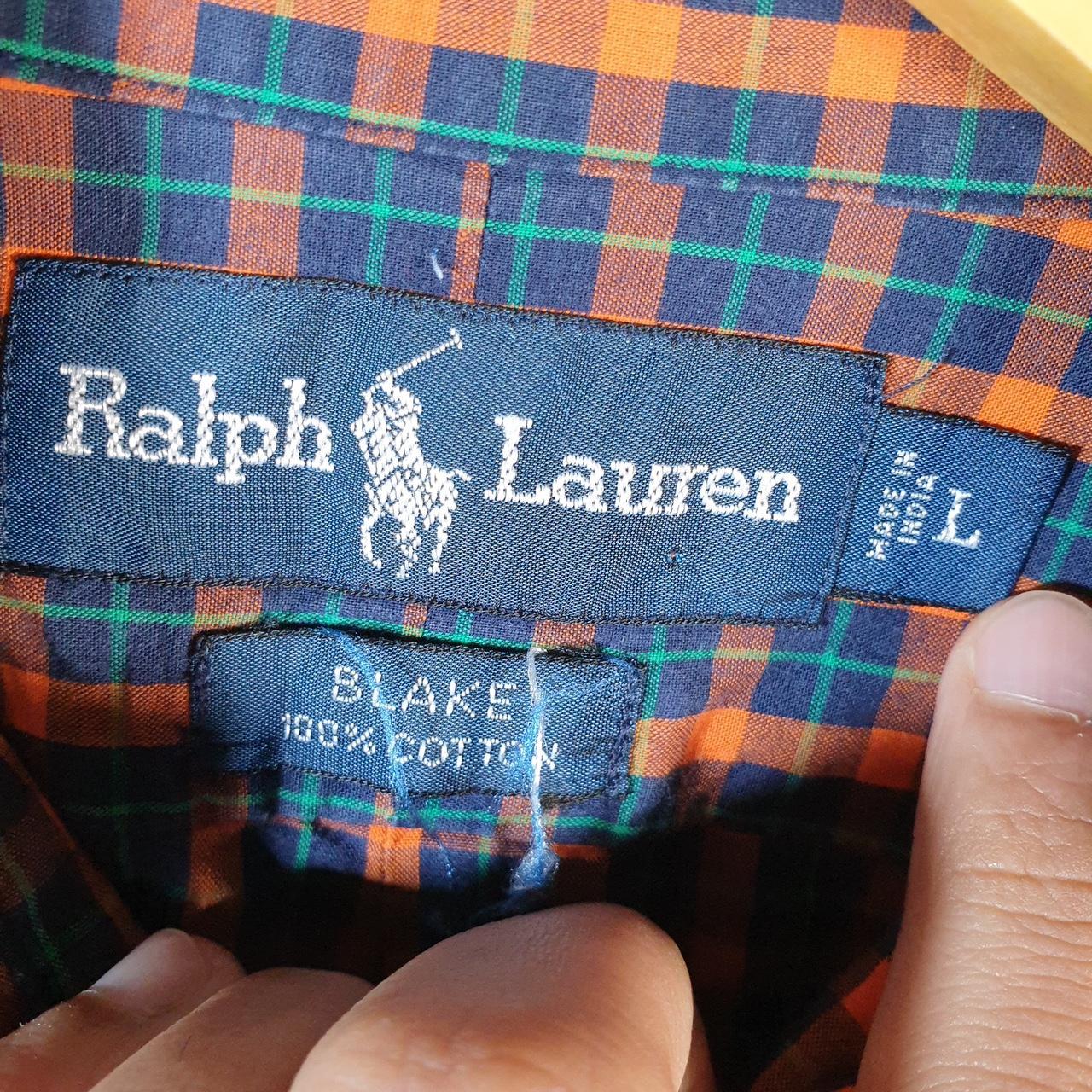 Vintage Ralph Lauren Button Down Shirt Men’s Large Checkered Blake Pony Cotton