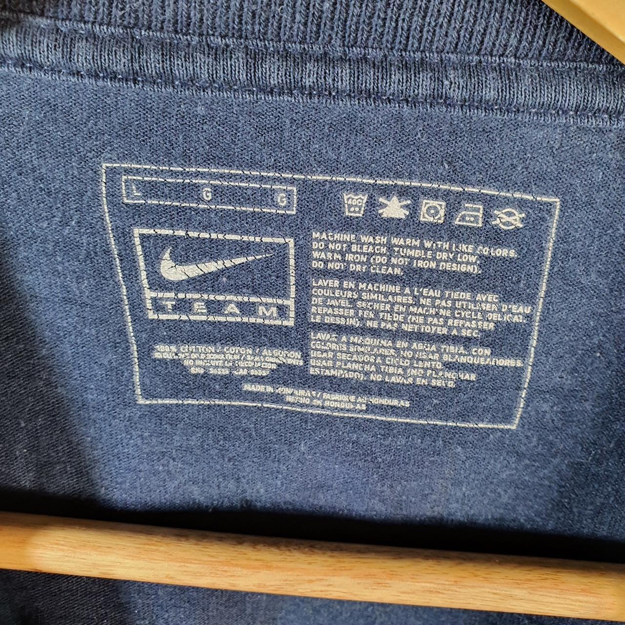 Vintage Nike Team West Virginia Mountaineers T Shirt Mens Large Blue Logo Swoosh