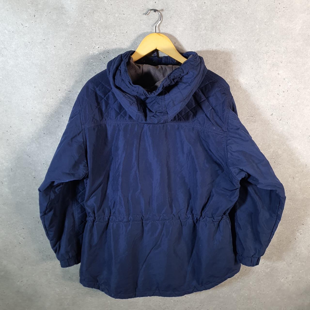 Vintage L.L. Bean Outdoors Jacket Womens Large Blue 1/4Button Waterproof Hooded