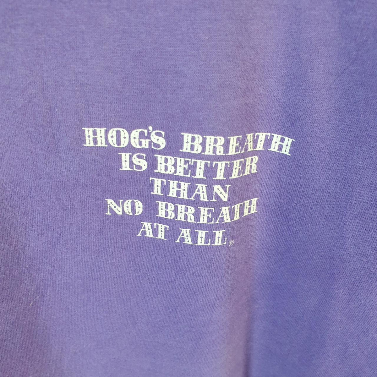 Vintage Fruit of the Loom Hogs Breath Rey West 90s USA Single Stitch T Shirt Men’s Large Purple