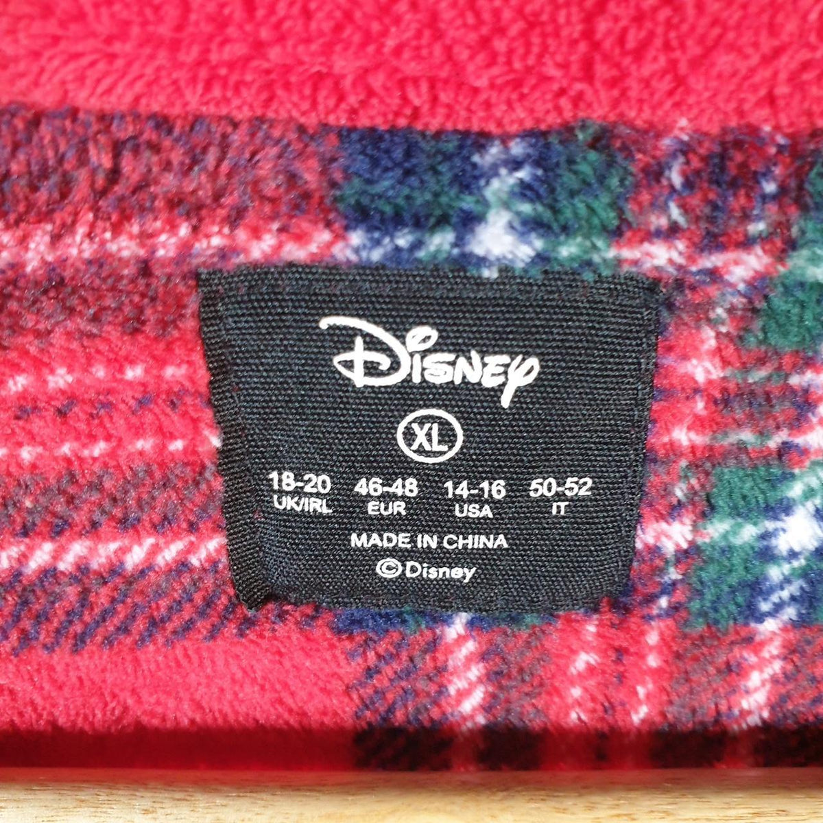 Disney Mickey Mouse Fleece Pullover Sweatshirt Mens XL Red Embroidered Logo