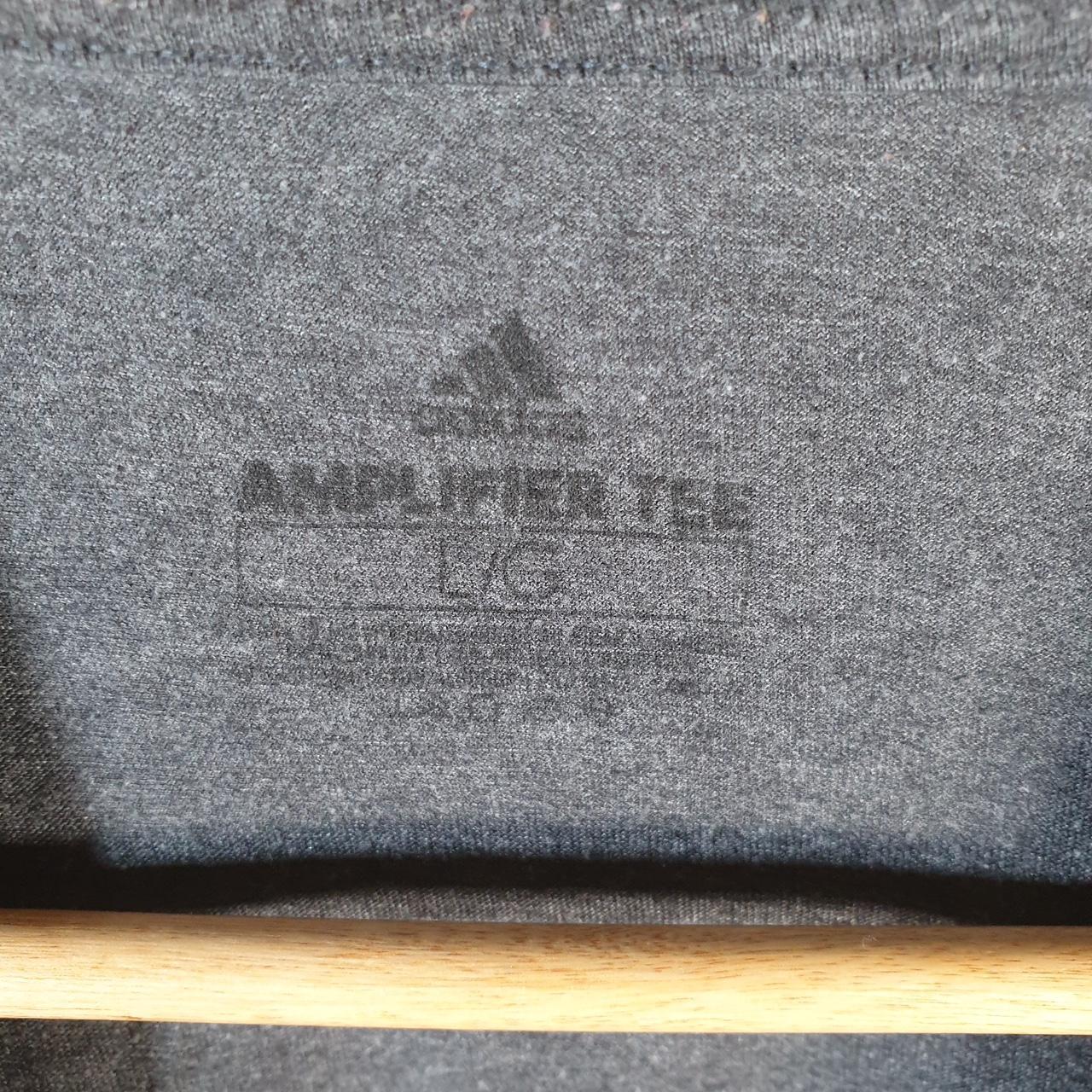 Vintage Adidas Amplifier T Shirt Men’s Large Grey Three Stripes Logo Athletic