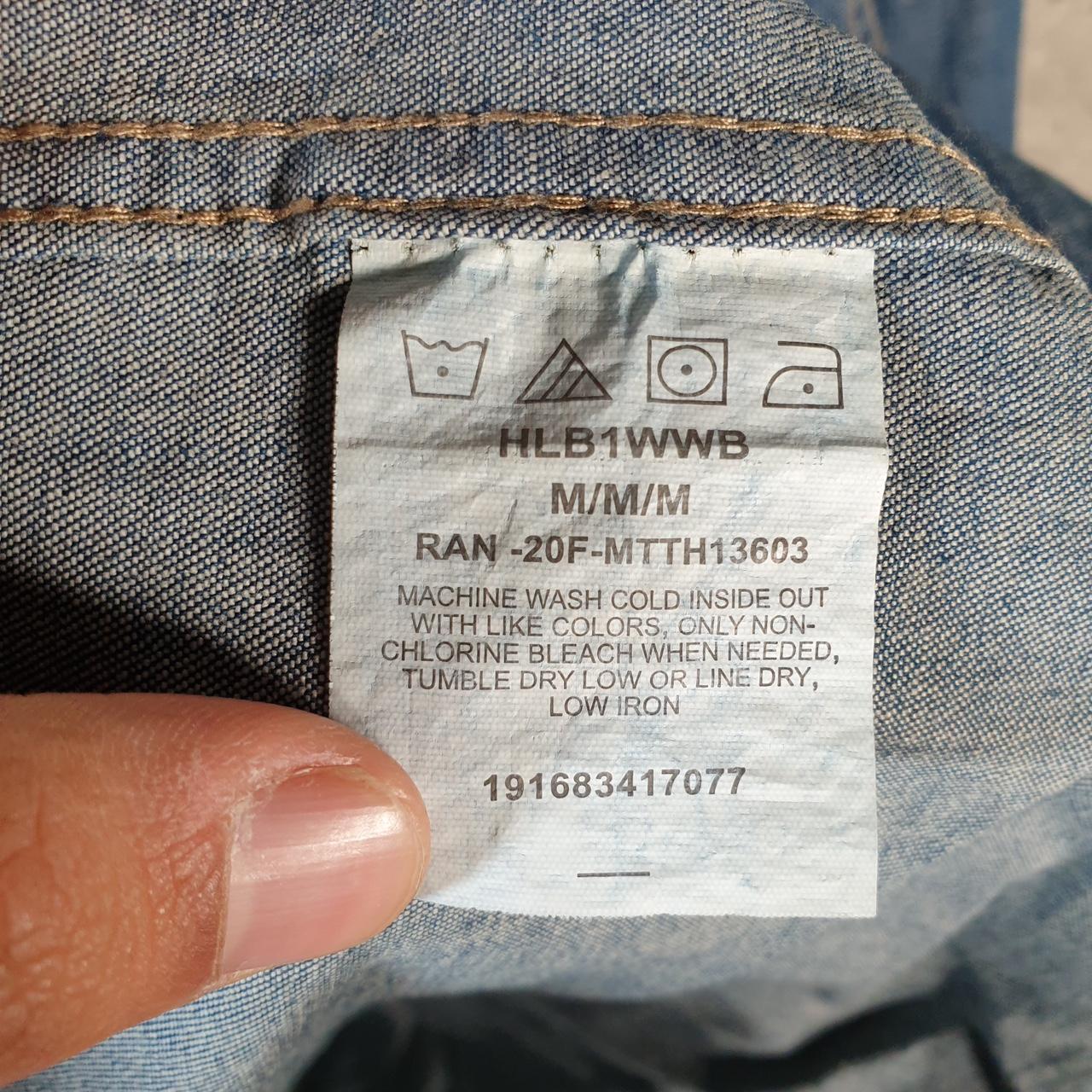 Vintage Wrangler Denim Jean Trucker Shirt Mens Medium Blue Button