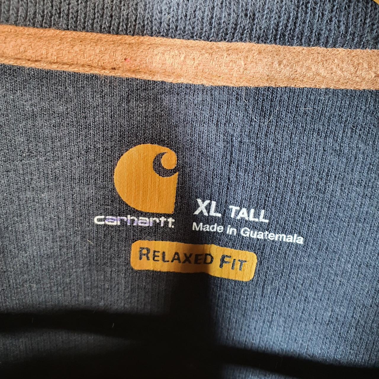 Vintage Carhartt 1/4 Zip Sweatshirt Men’s XL Tall Navy Blue Pullover Blank USA Relaxed Fit