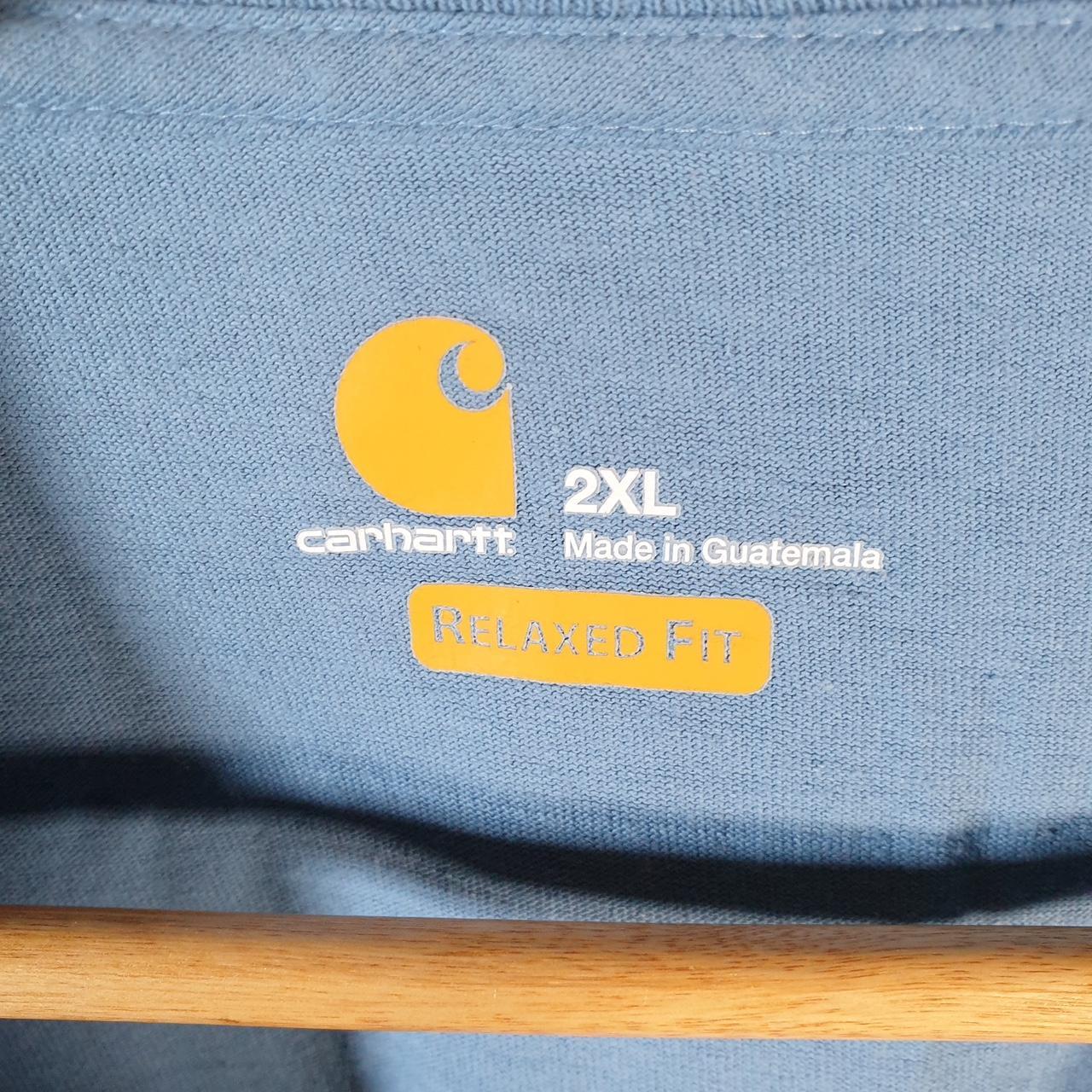 Vintage Carhartt Pocket T Shirt Men’s 2XL Blue Workwear Chore Utility Relaxed Fit