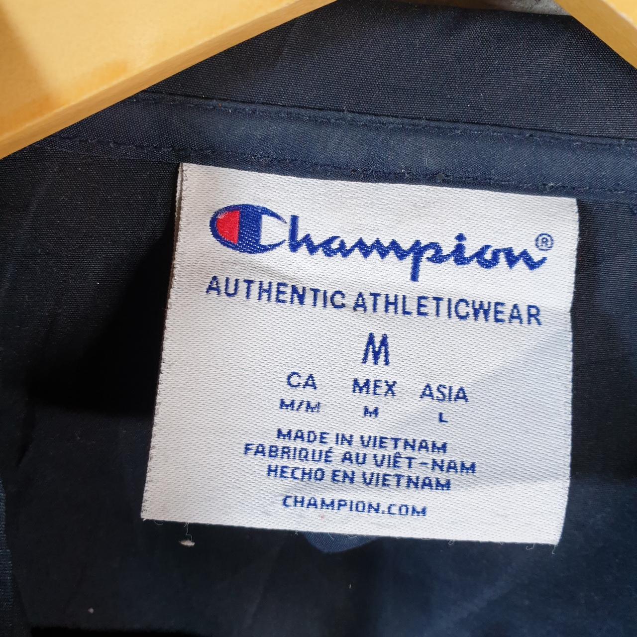 Vintage Champion Windbreaker Mens Medium Navy Blue 1/4 Zip