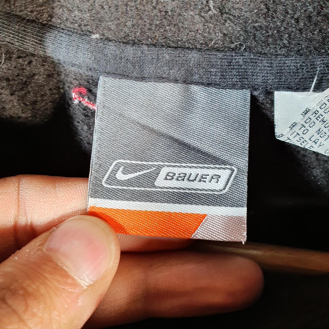 Vintage Nike Bauer Canada Fleece 1/4 Zip Sweatshirt Men’s medium Black Swoosh Pullover