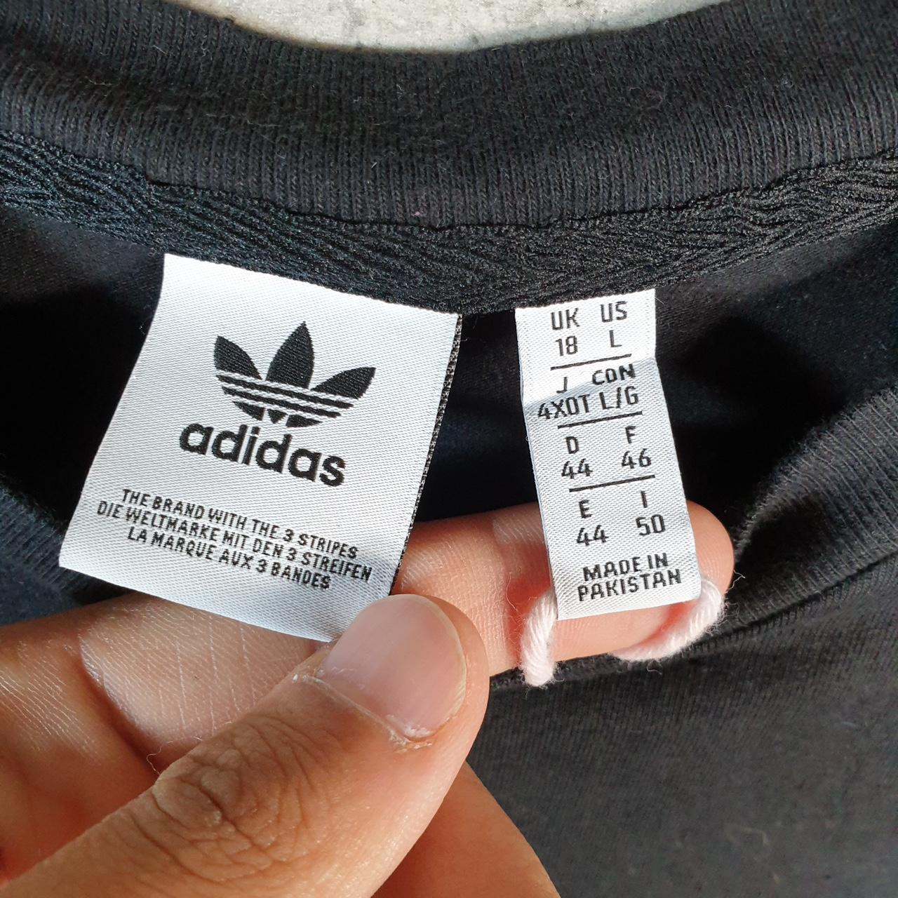 Vintage Adidas Spellout Trefoil Retro T Shirt Womens Large Black Logo Athletic