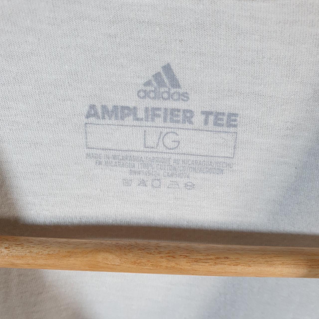 Vintage Adidas Amplifier T Shirt Men’s Large White Three Stripes Logo Athletic