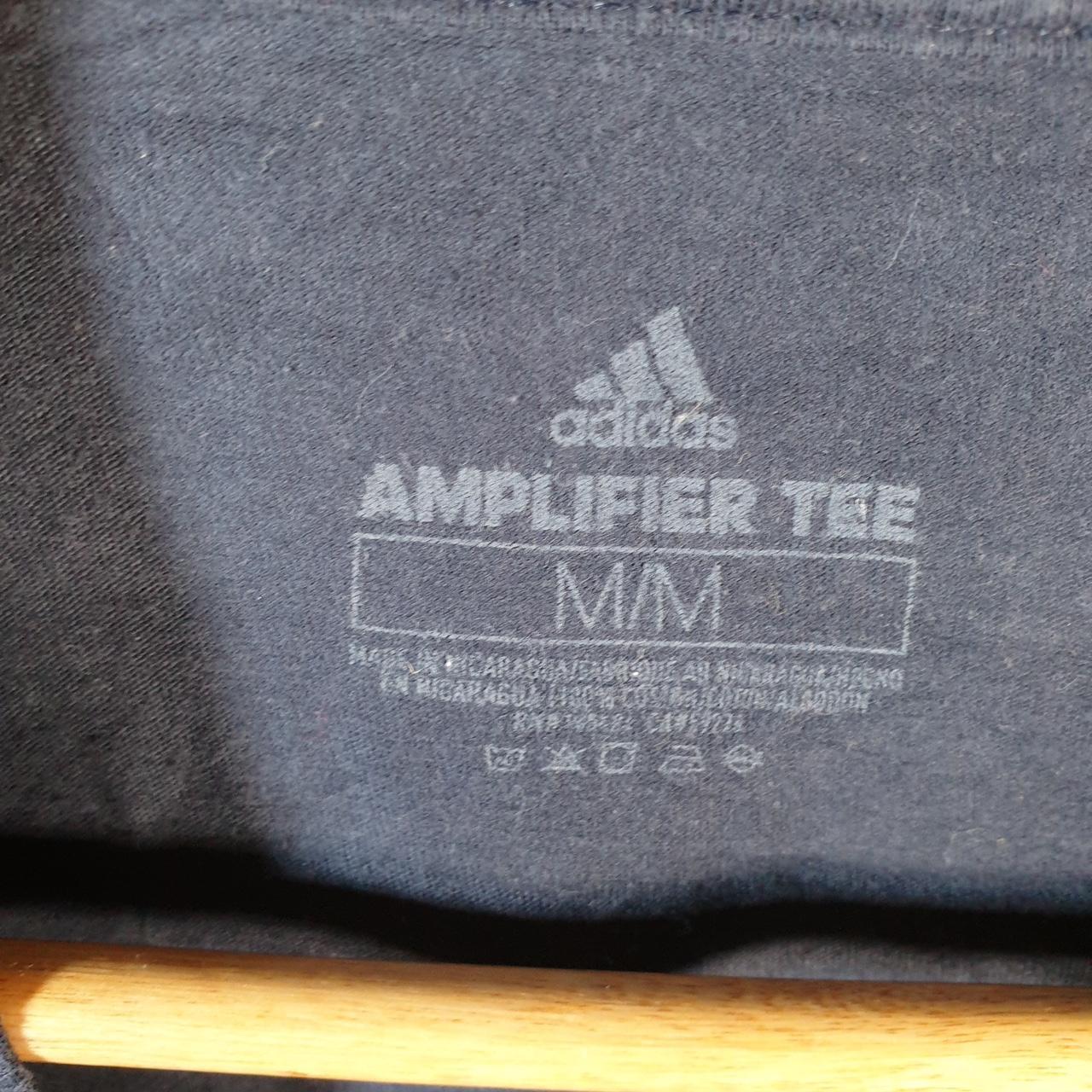 Vintage Adidas Amplifier T Shirt Men’s Medium Navy Blue Three Stripes Logo Athletic