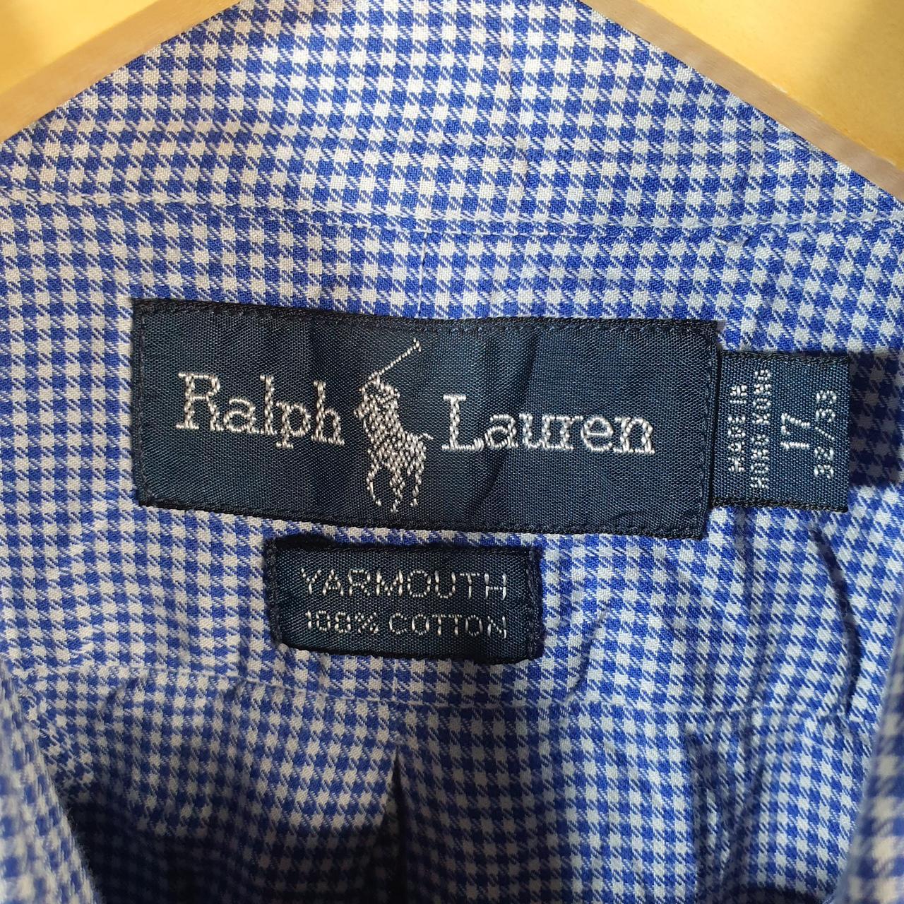 Vintage Ralph Lauren Button Down Shirt Men’s XL Yarmouth Checkered Blue Pony