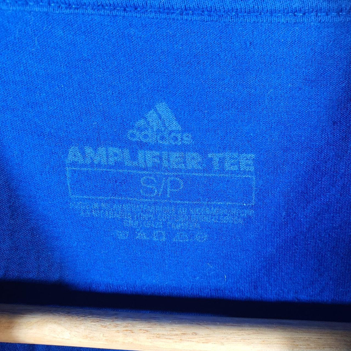 Vintage Adidas Amplifier T Shirt Men’s Small Blue Three Stripes Logo Athletic