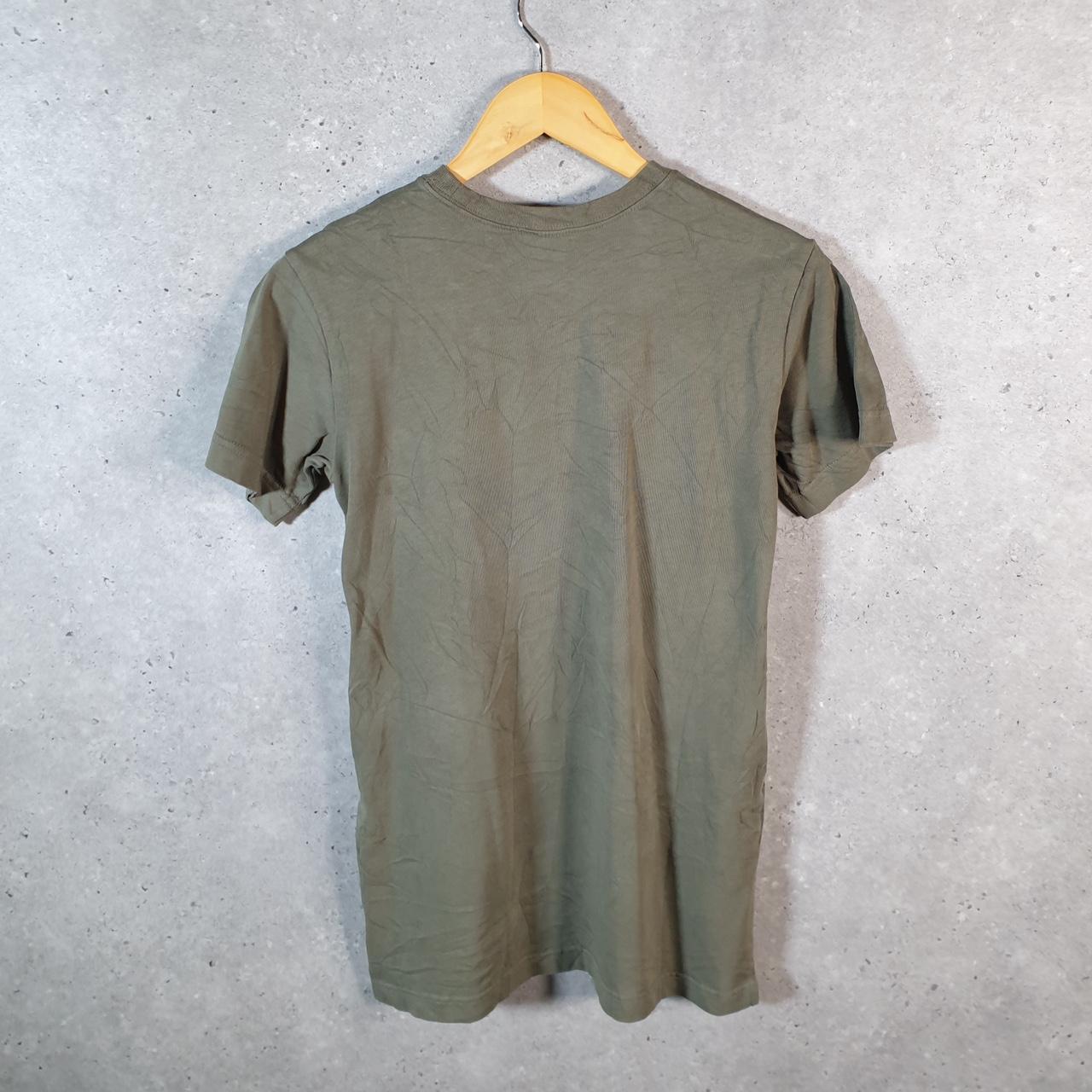 Vintage Nike Club Swoosh T Shirt Womens Medium Khaki Green Printed Logo Athletic C7918