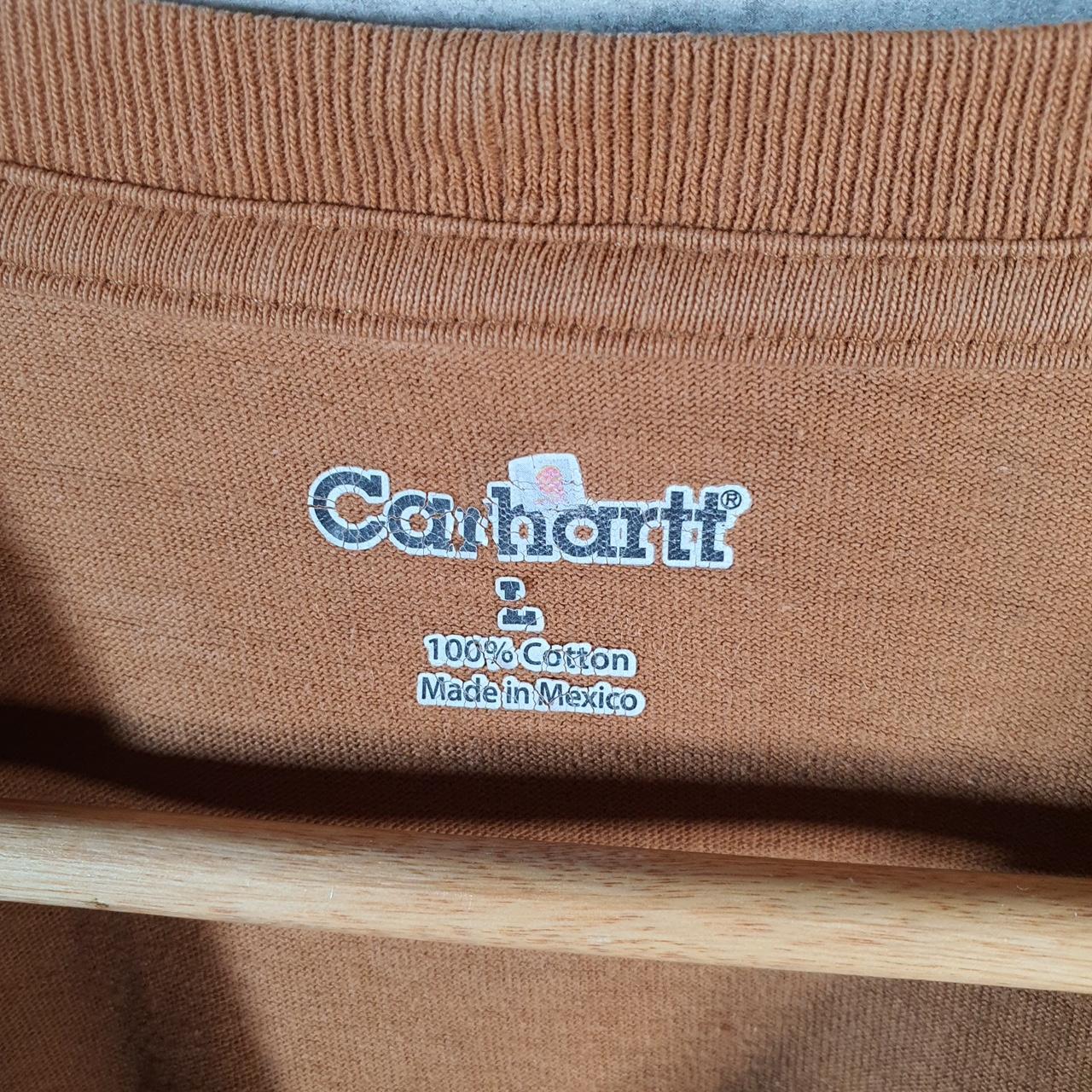 Vintage Carhartt Pocket T Shirt Men’s Large Brown Workwear Chore Utility Loose Fit C9252
