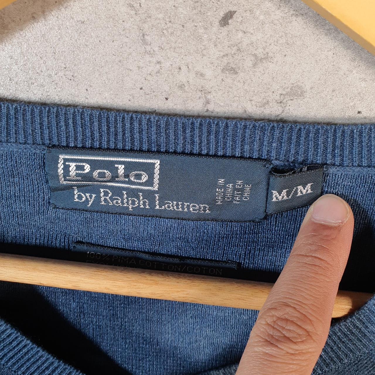 Vintage Ralph Lauren Polo Sweatshirt Men’s Medium Blue Cotton Pullover Pony