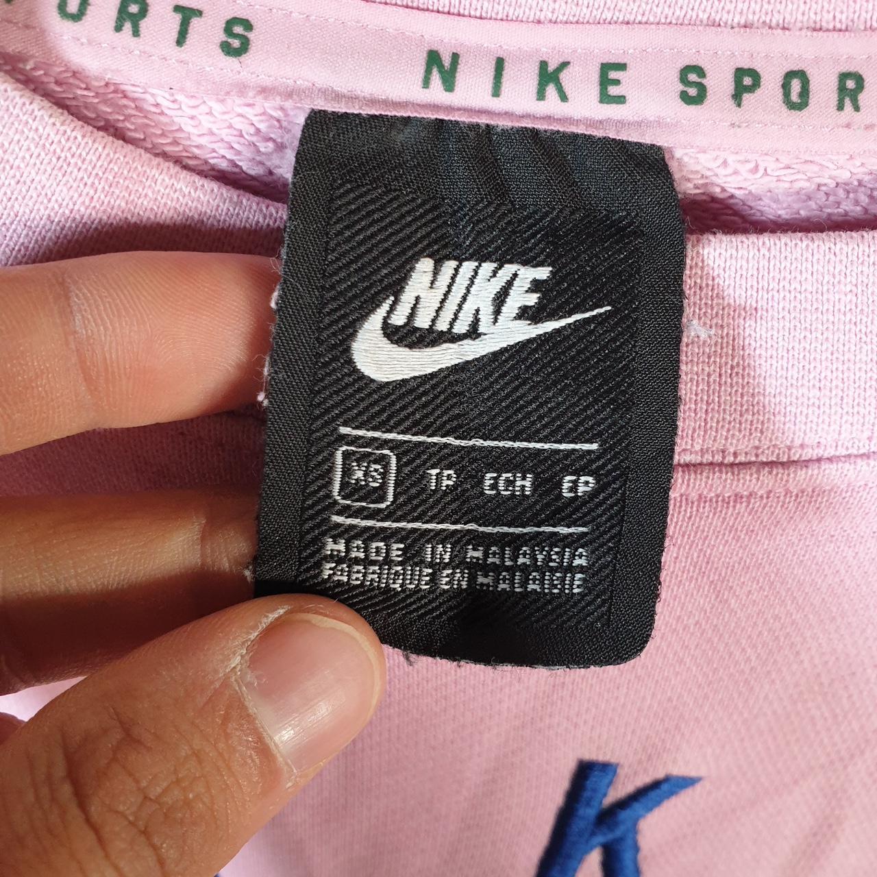 Vintage Nike Cropped Spellout Hoodie Womens XSmall Pink Swoosh Y2K Pullover Logo