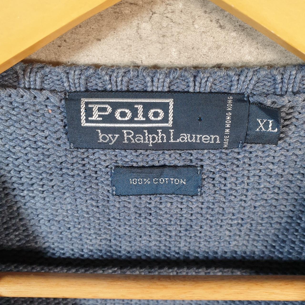 Vintage Ralph Lauren Polo Tank Vest Sweatshirt Men’s XL Blue Cotton Pullover Pony