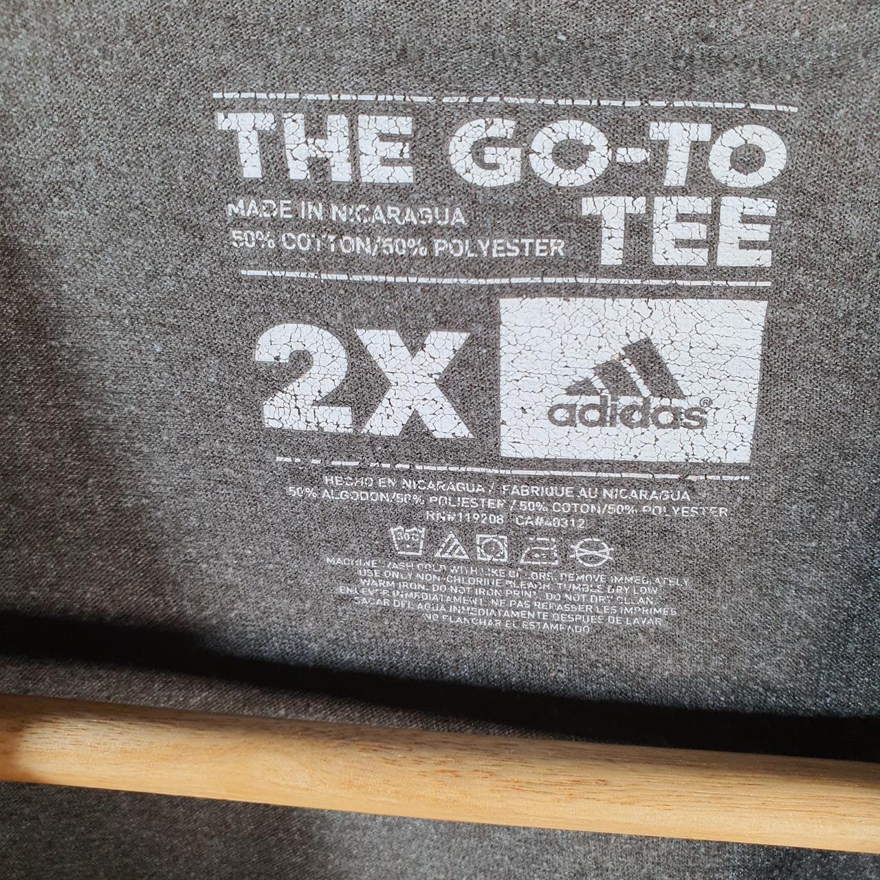 Vintage Adidas Go To Tee T Shirt Men’s 2XL Grey Three Stripes Logo Athletic