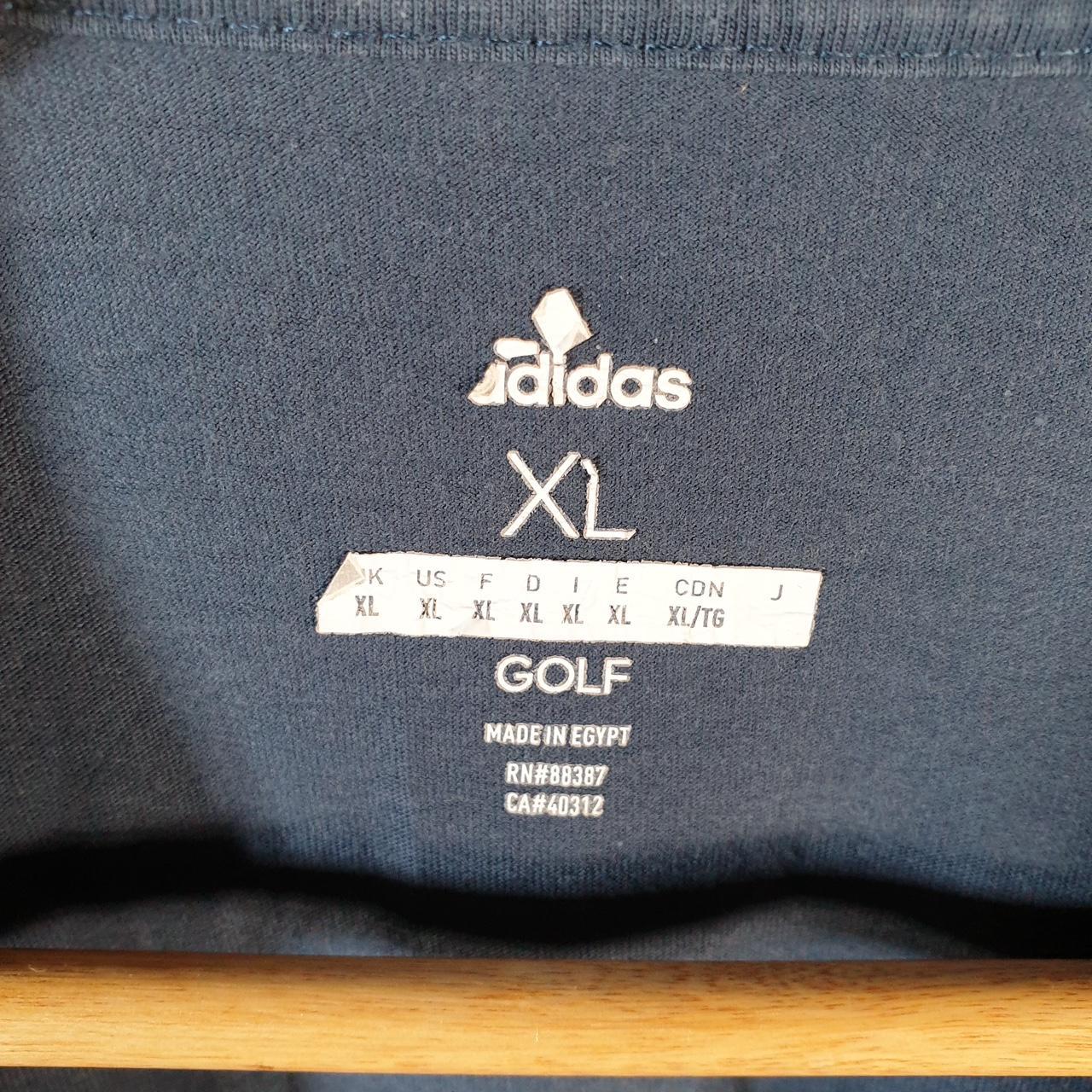 Vintage Adidas Golf Spellout T Shirt Men’s XL Blue Three Stripes Athletic Logo