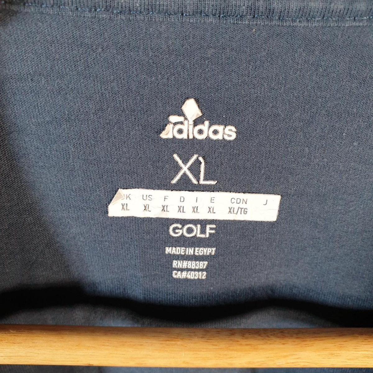 Vintage Adidas Golf Spellout T Shirt Men’s XL Blue Three Stripes Athletic Logo